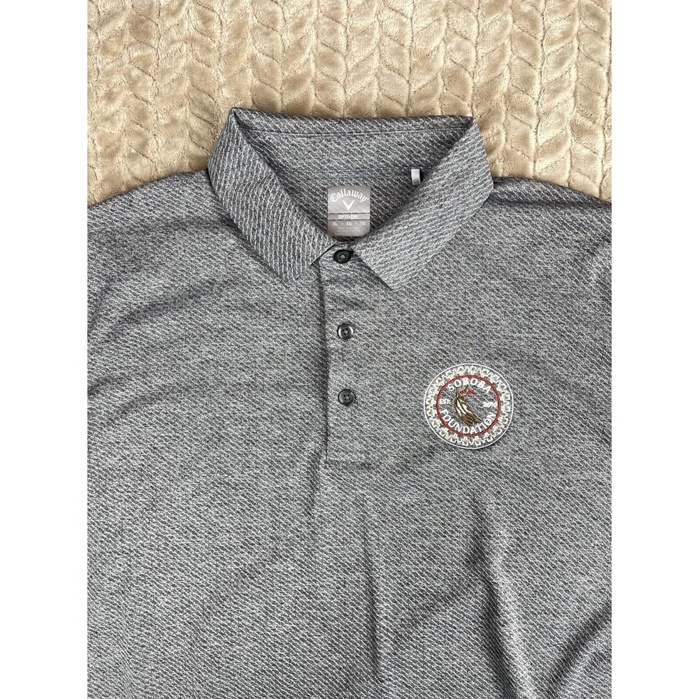 Callaway Opti-Dri Golf Polo Shirt Adult XL Gray Athletic Stretch Rugby Mens